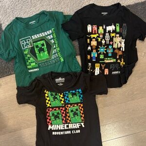 Old Navy Kids Minecraft Tees - Green, Black, and Multicolor 6-7